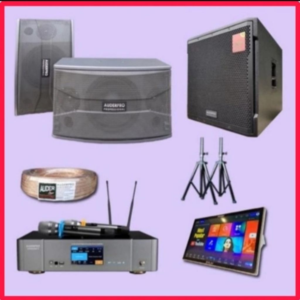 Paket sound system karaoke AUDERPRO 12 inch + subwoofer aktif AUDERPRO 18 inch