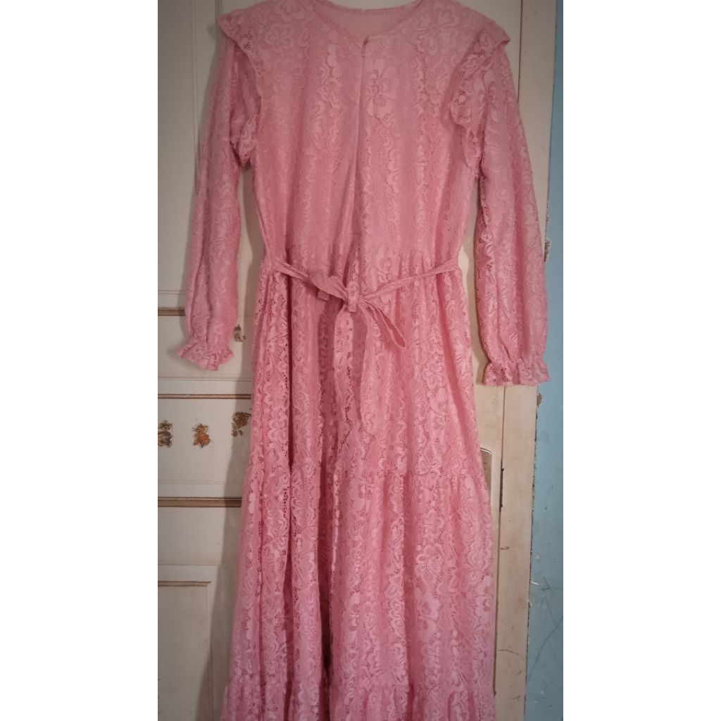 Gamis brokat pink (preloved)