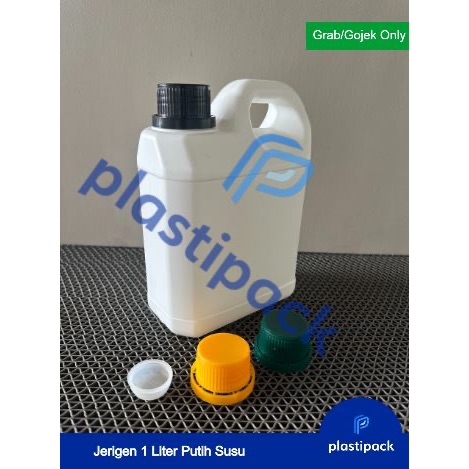 Jerigen 1 Liter HDPE Putih Susu - Grab/Gosend Only