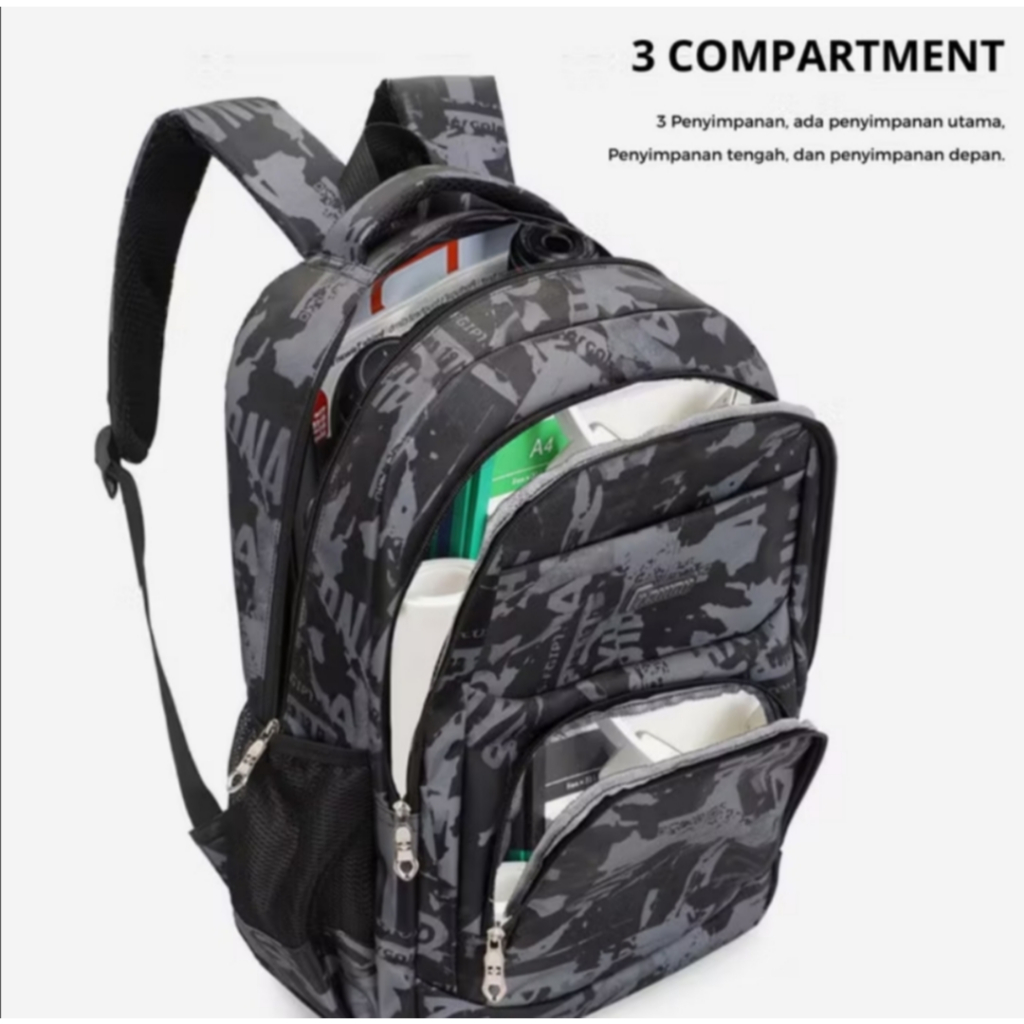 METSAN - Tas Ransel Pria Backpack Sekolah Tas Ransel Korea Style Kualitas Import