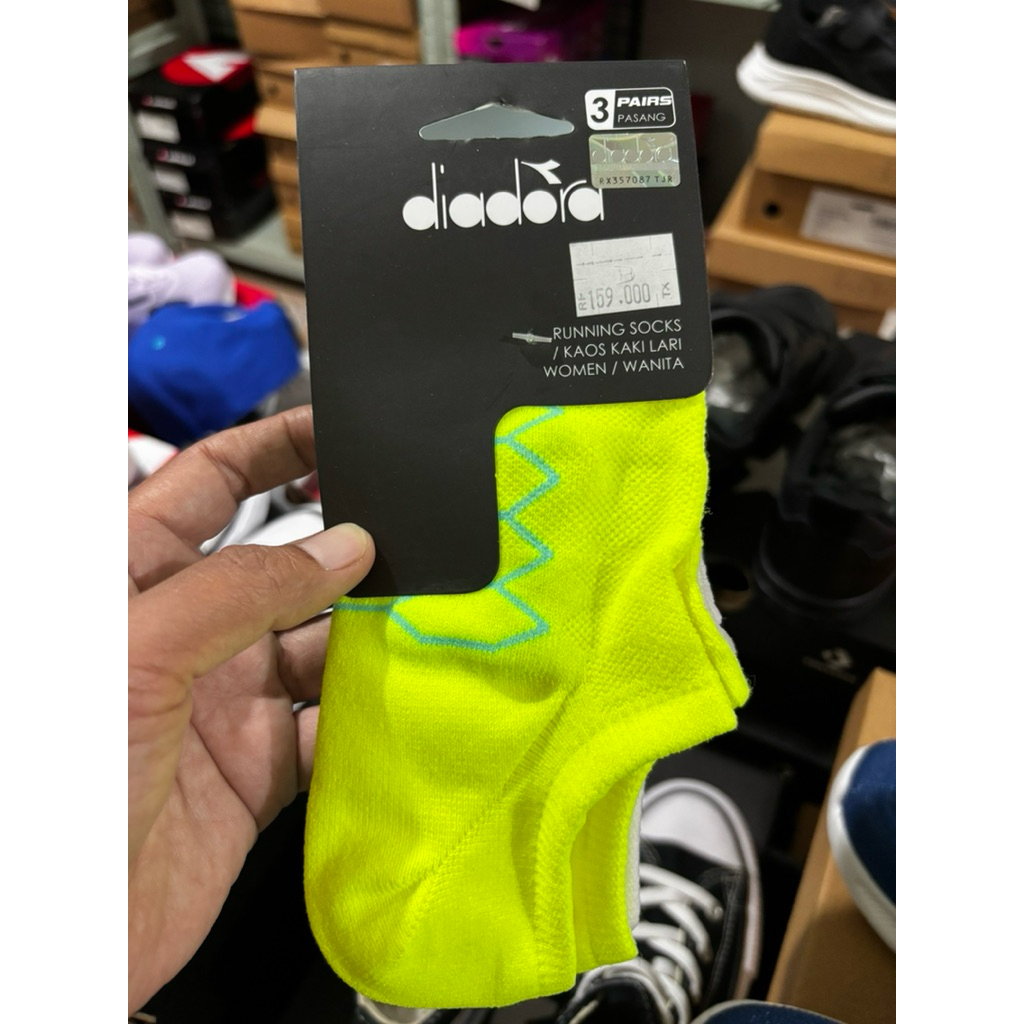 kaos kaki diadora running women multicolors 3 pairs size 37-41