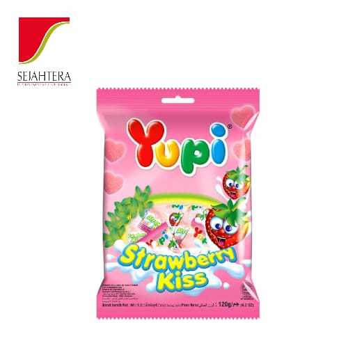 

Yupi Gummy Strawberry Kiss 110gr – Permen Kenyal Isi Jelly Buah Stroberi