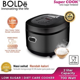 BOLDE RICE COOKER LOW CARBO LESS SUGAR FIREWOOD 2 Liter