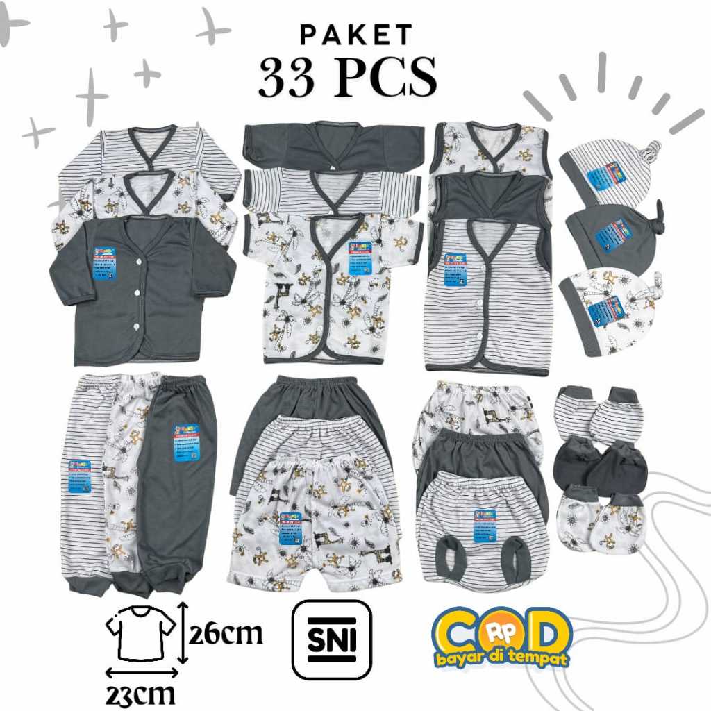 33pcs Baju bayi baru lahir Baju Bayi Newborn Set Lahiran Risyababy1