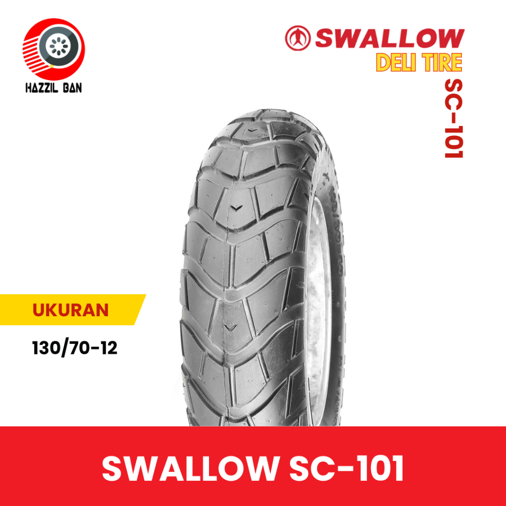 PROMO!! Ban Motor Vespa Ring 12 SWALLOW DELI TIRE SC-101 & SC-224 Ukuran 130/70-12 Tubeless