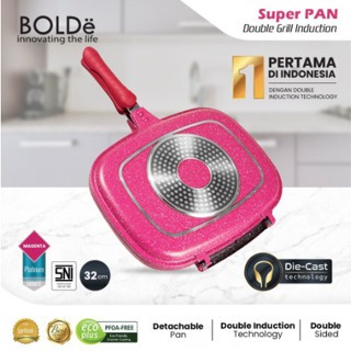 BOLDe 32 CM Double Grill Induction Pan GRILL PAN FRY PAN