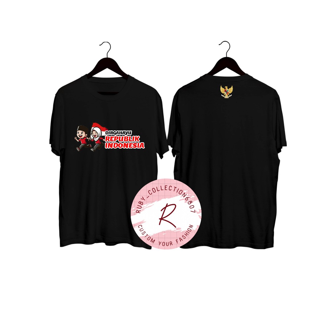 KAOS MODEL KERAH BULAT DIRGAHAYU REPUBLIK INDONESIA - KAOS DIRGAHAYU REPUBLIK INDONESIA 2025 - READY