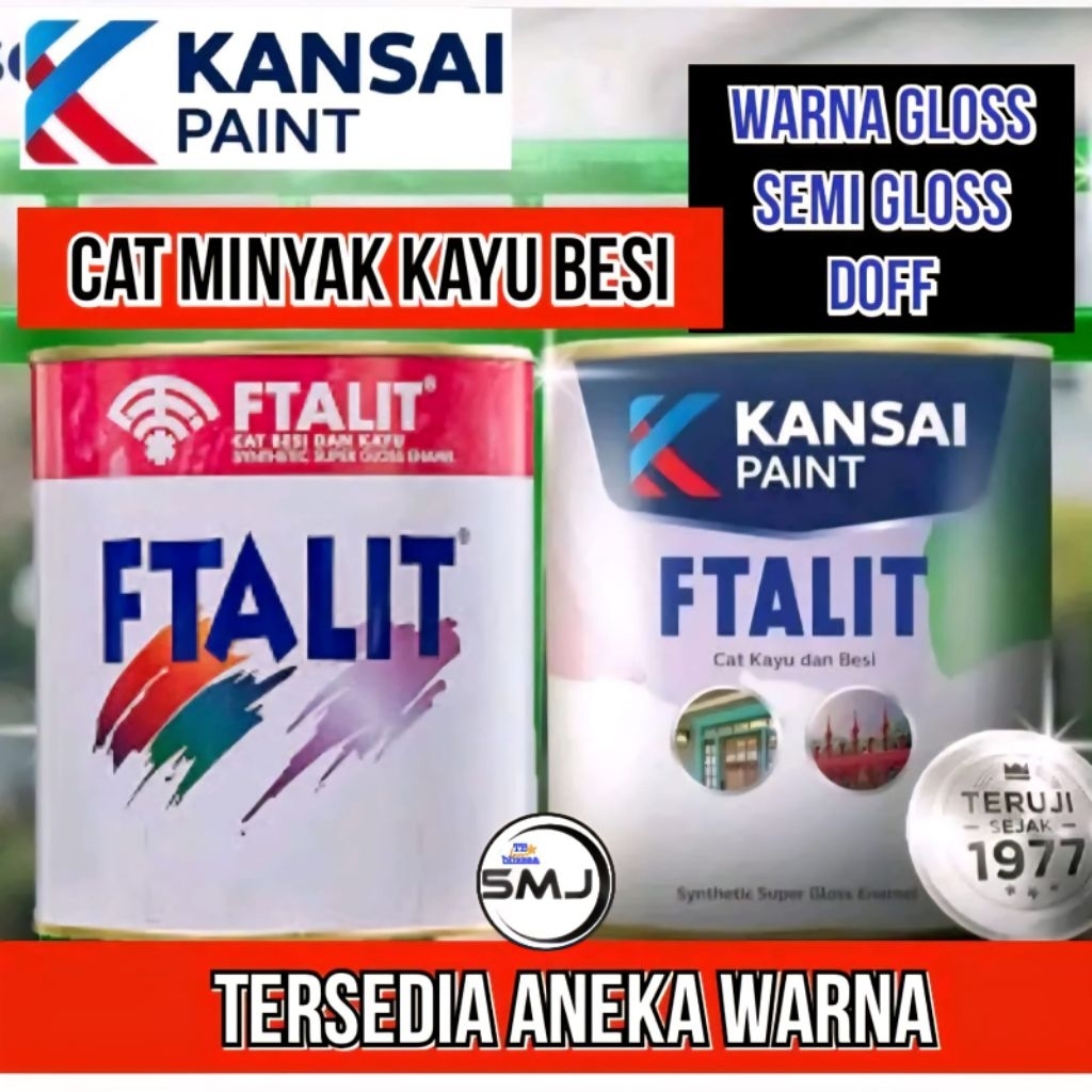 Ftalit 1kg Cat Minyak Kayu Besi Ftalit Gloss Ftalit Doff Ftalit Semi Gloss Ftalit Kansai Paint 1kg