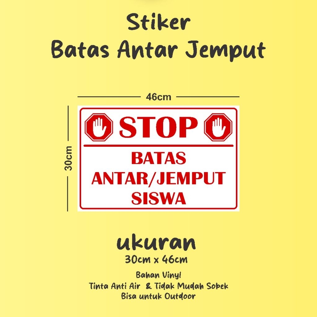

Stiker Tulisan Batas Antar Jemput Siswa Sticker Tulisan Batas Antar Jemput Siswa Sticker Custom