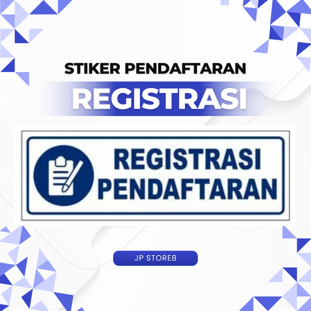 

STIKER VINYL REGISTRASI PENDAFTARAN/ RUANG REGISTRASI 30 X 10 CM - READY STOK