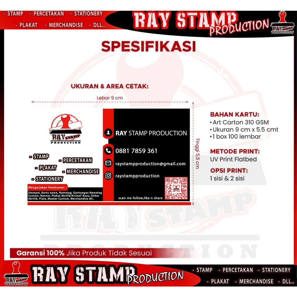 

Kartu Nama Custom | Murah & Cepat | Free Box | Isi 100 Pcs