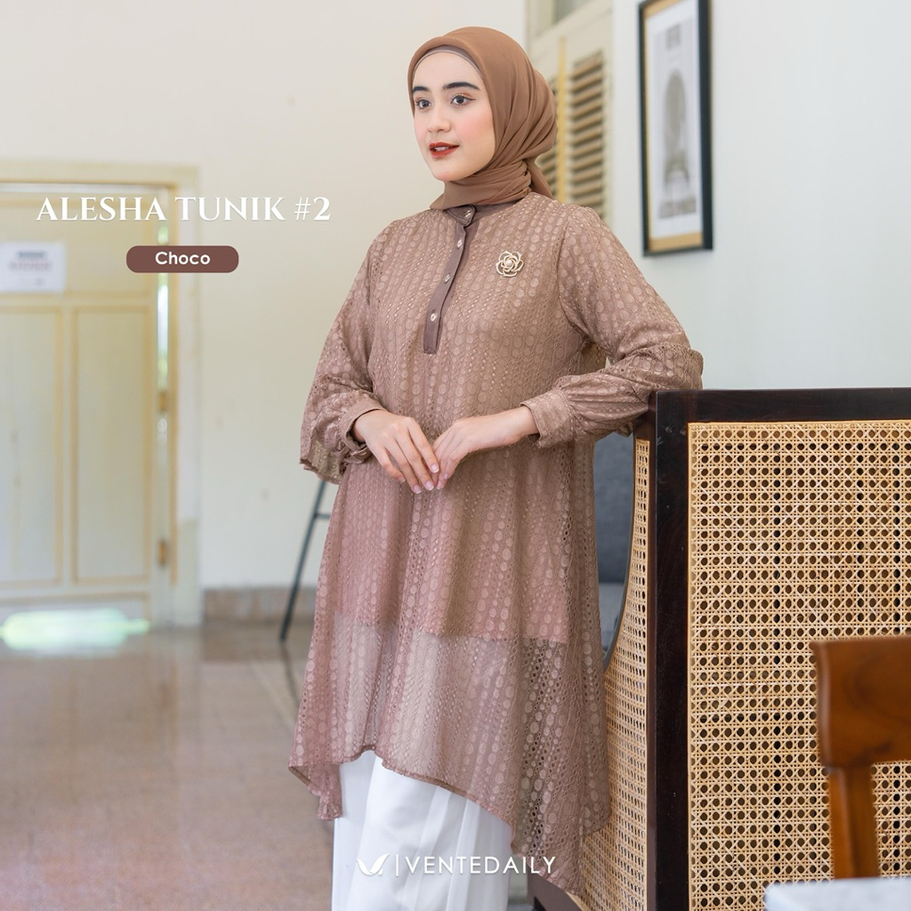 AIRY TUNIK VENTE ALESHA TUNIK ORI VENTE / VISHA TUNIK ALESHA AYANA LONGTUNIK TUNIK BROKLAT BRUKAT BR