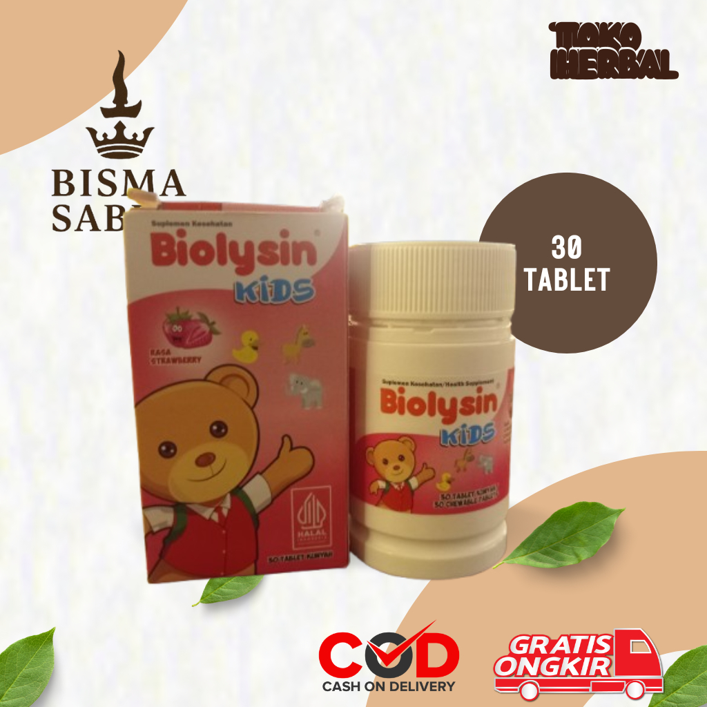 

Biolysin Kids rasa Strawberry Box Isi 30 Tablet / Vitamin & Suplemen Anak Promo - Bisma Sabdo