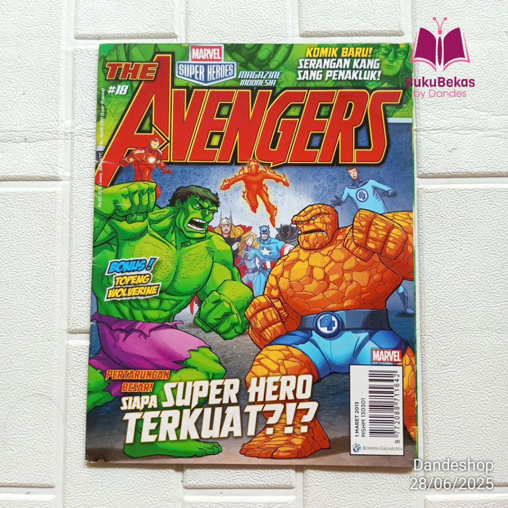 Marvel Super Heroes The Avengers Komik Majalah Poster dan Puzzles - Buku Cerita Anak Bekas Preloved