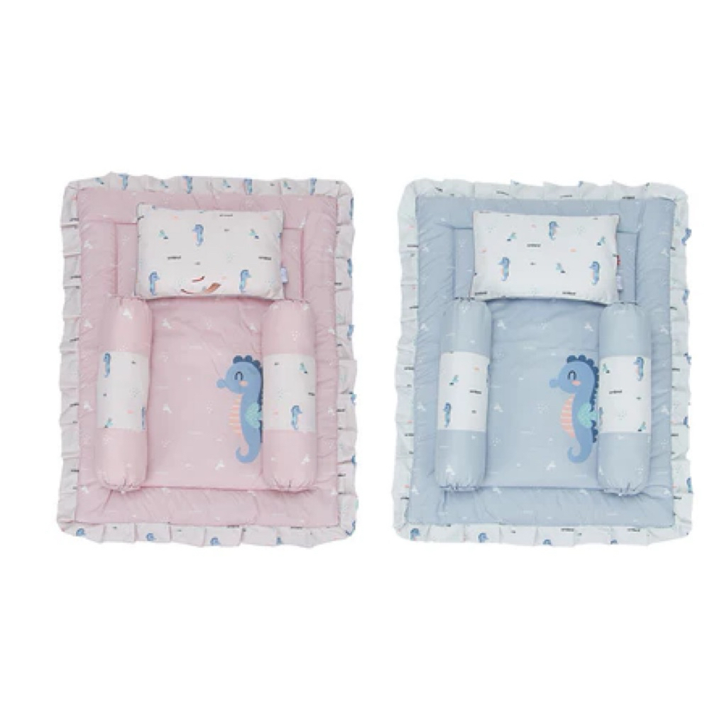 Omiland Matras Bayi Set Bantal + Guling Alpaca | Rainbow | Seahorse Series