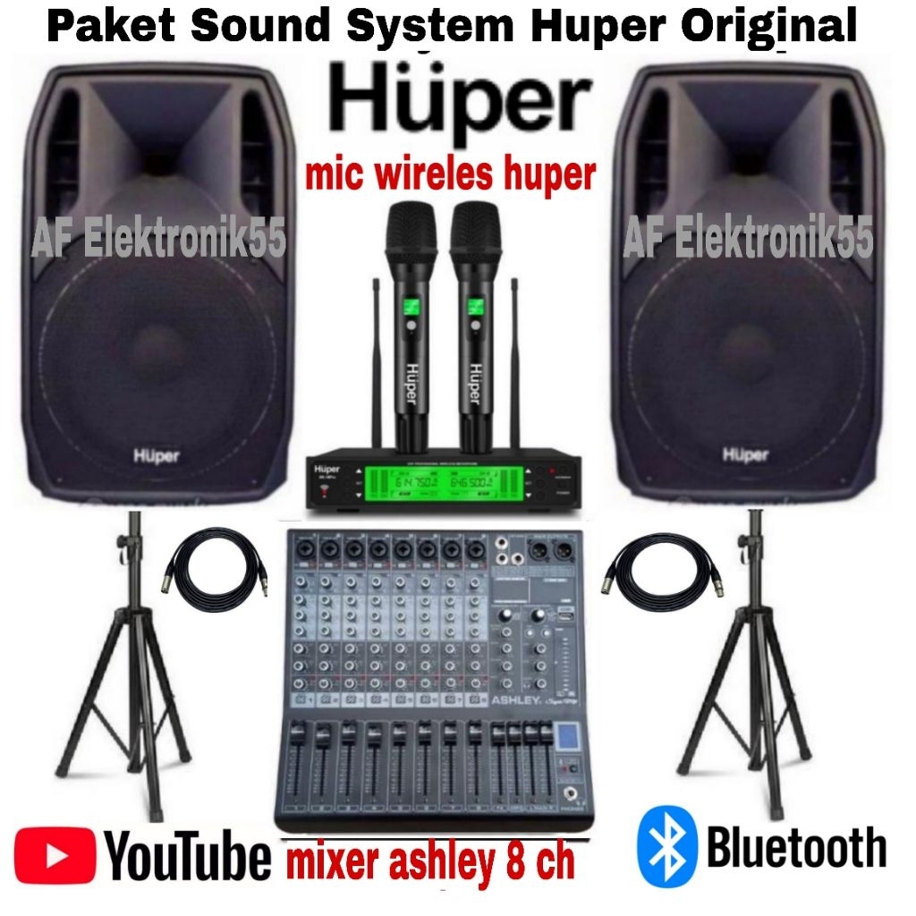 Paket Sound System Huper AK 15 A Mixer Ashley Original