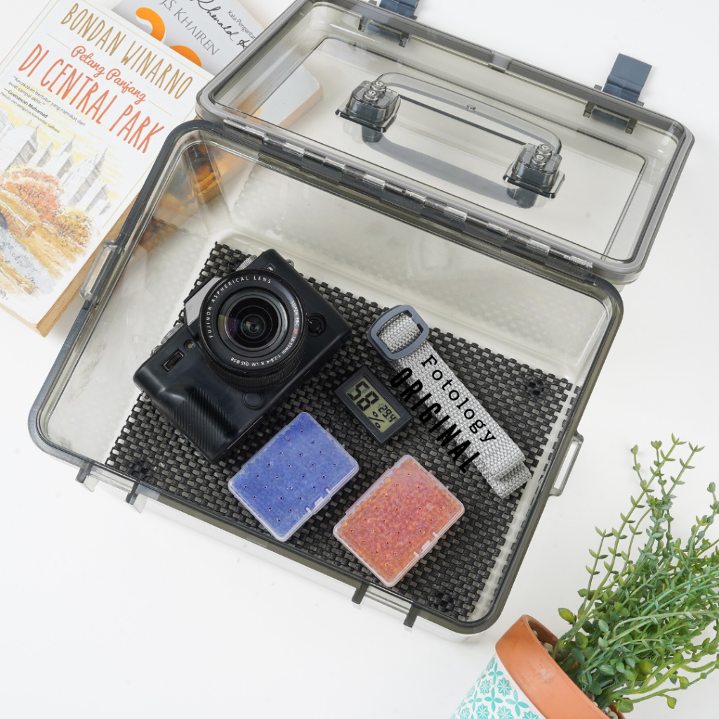 Fotology Dry Box Kamera Premium Kit Silica Gel Serap Lembab untuk Penyimpanan Lensa Kamera Anti Jamur