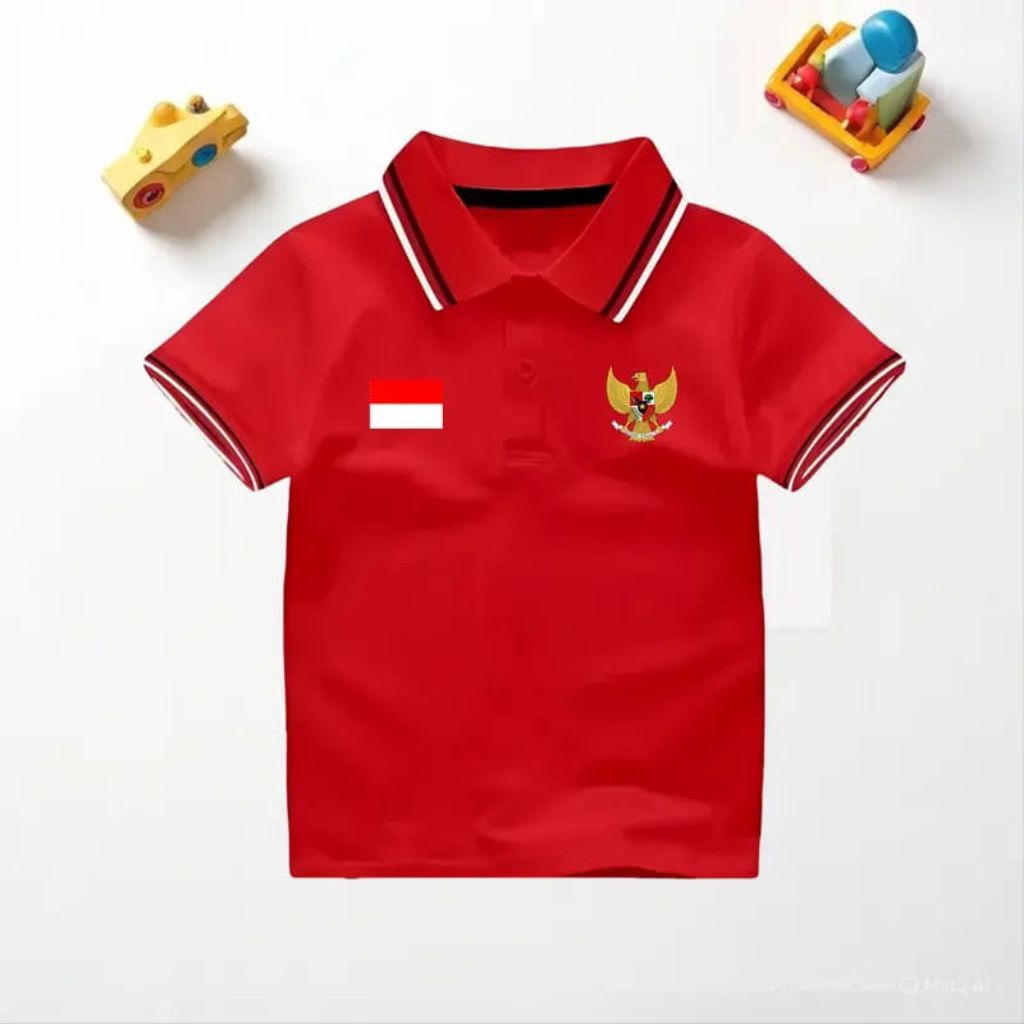 kaos polo anak t-shirt atasan pria wanita motif kemerdekaan keren termurah