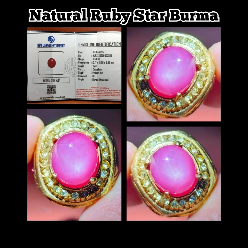 CINCIN BATU PERMATA RUBY STAR BURMA