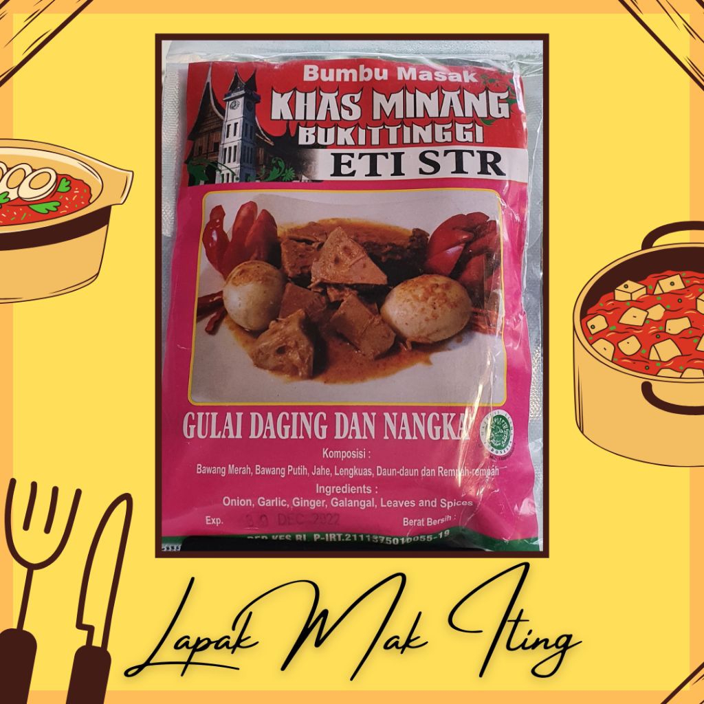 

Bumbu Masak Khas Minang Bukittinggi Eti STR - Gulai Daging dan Nangka