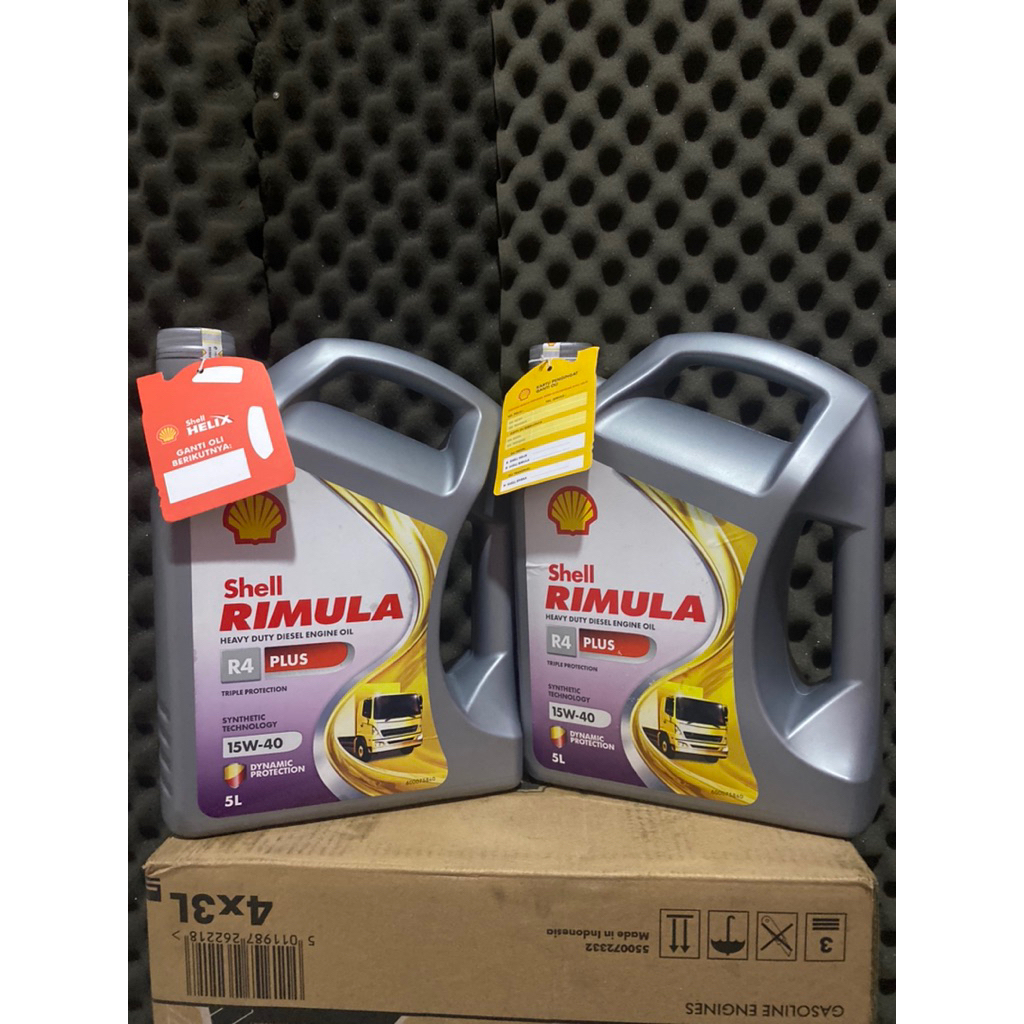 (Paket 2 Galon) Oli mesin mobil Shell RIMULA R4 PLUS 15W-40 (5L) Diesel // 5 liter diesel oils