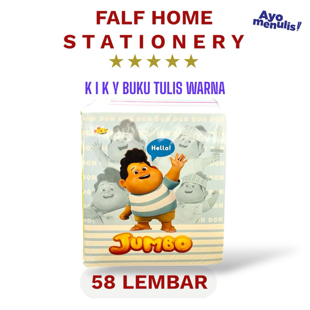

KIKY Edisi Spesial JUMBO Buku Tulis 58 Lembar - Pcs Desain Lucu Jumbo Garis Warna Warni
