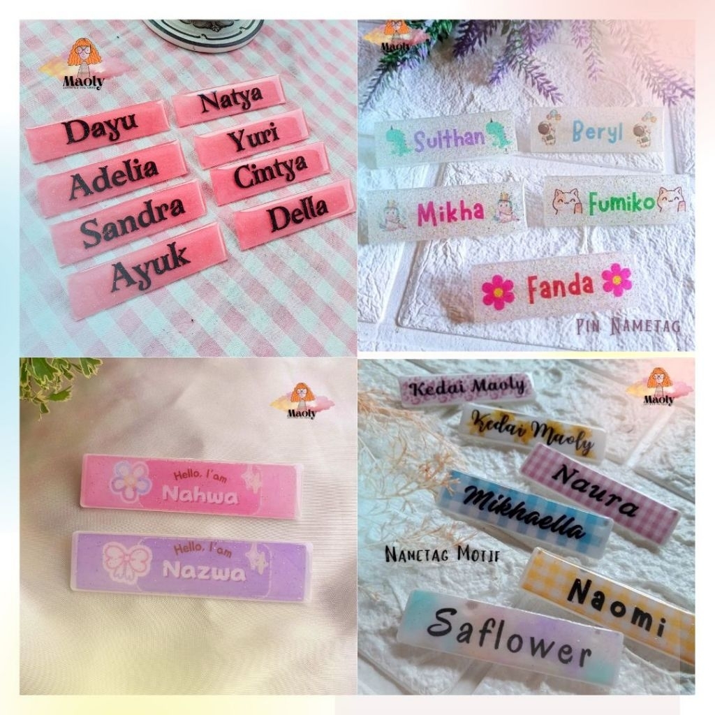 

Nametag Anak Unik Pin Lucu Papan Nama Dada Kuromi Akrilik Resin Custom Warna MAGNET PENITI