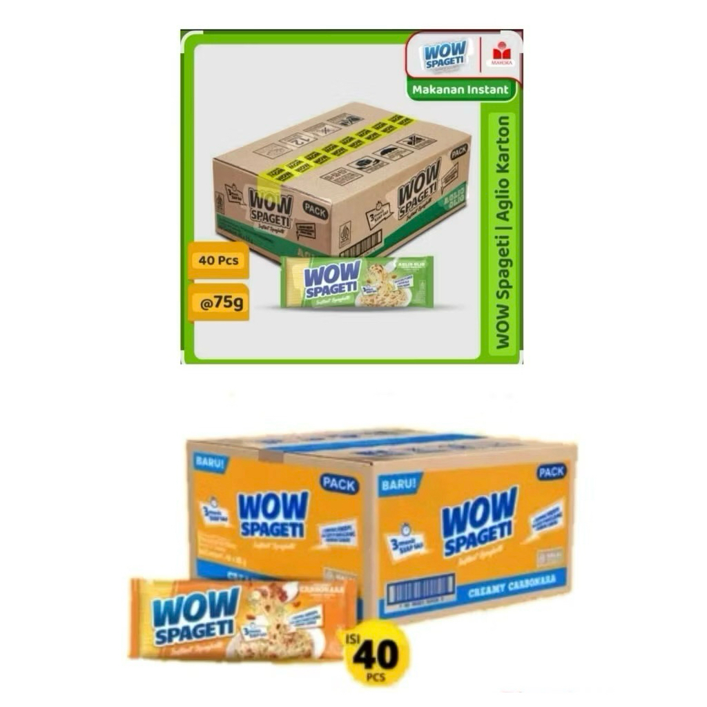 

Wow spageti 2 Dus Carbonara & aglio