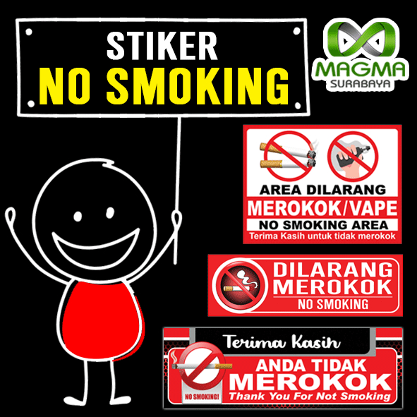 

Stiker NO SMOKING - DILARANG MEROKOK - NO SMOKING AREA