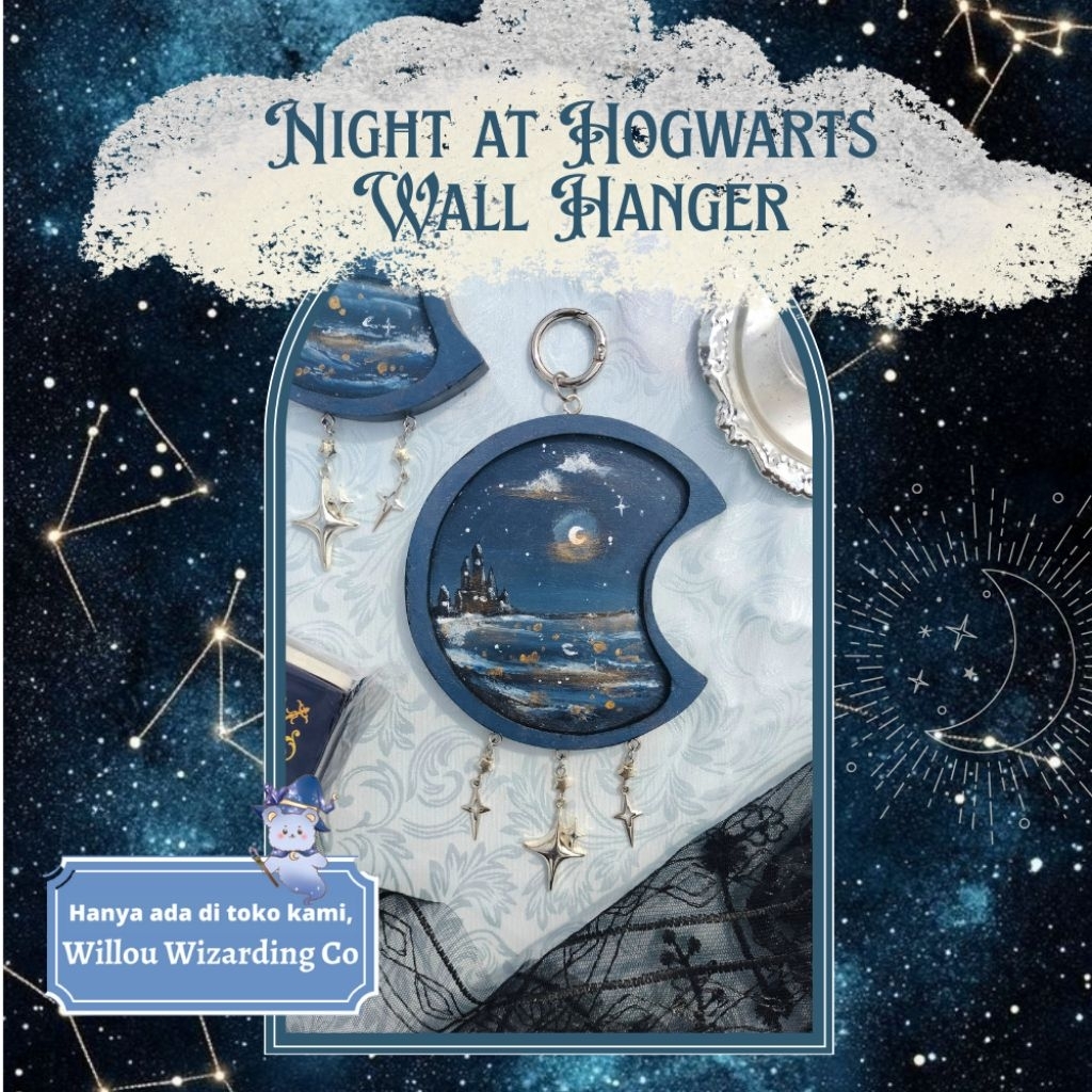 Harry Potter Wall Hanger Night At Hogwarts Castle Wall Decoration Pajangan Dinding Moon Bulan Fanmer