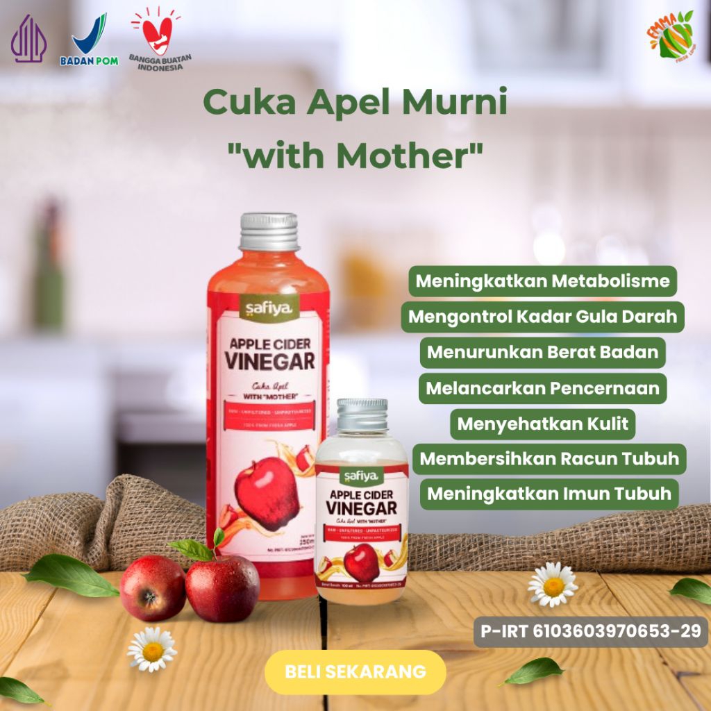 

Cuka Apel Safiya 250 ML Apple Cider Vinegar With Mother Original 100% Asli