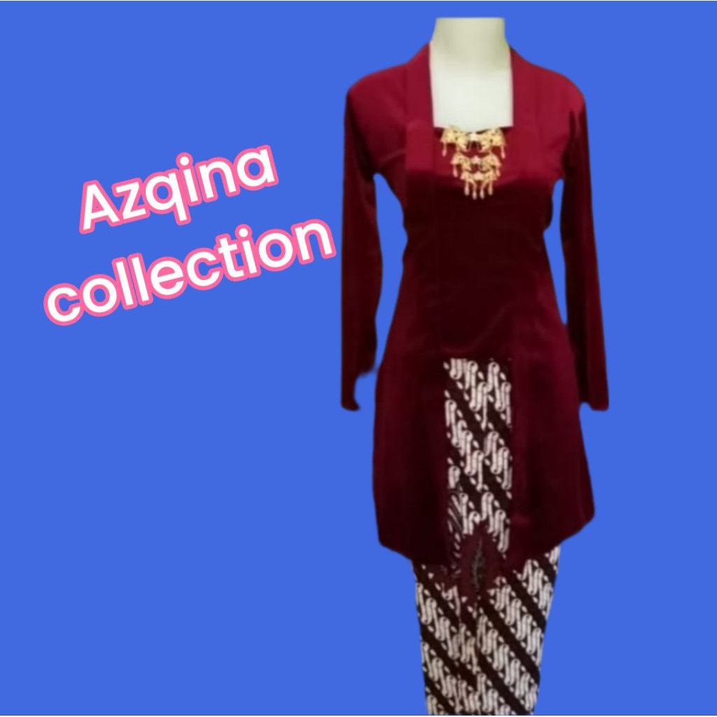 SETELAN KEBAYA BELUDRU TUNIK +ROK BATIK PLISKET