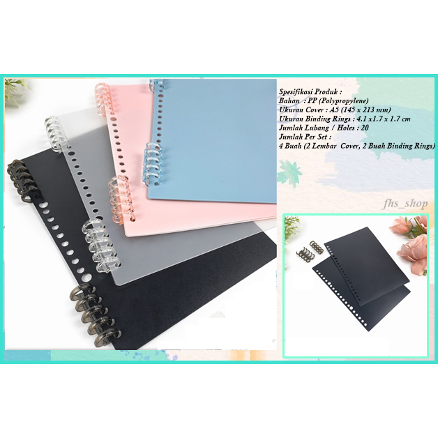

Binder Cover Set Warna Pastel Sampul Binder Set DIY Minimalist Binder Covers 2pc dan Ring Macaron A5