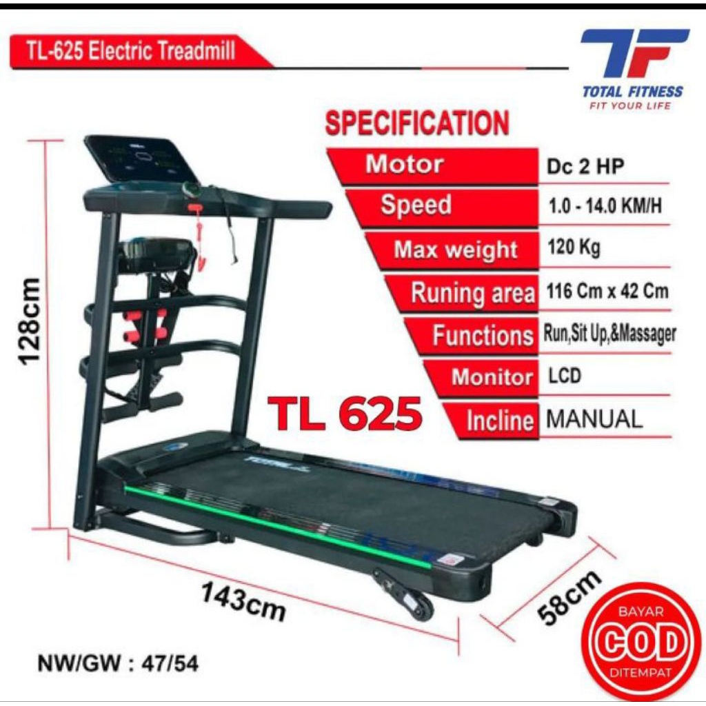 TL 625 electric treadmill