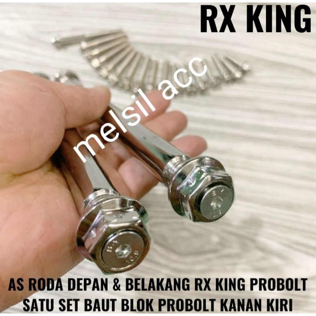 SEPAKET AS RODA DEPAN DAN BELAKANG RX KING RXKING RX K PROBOLT + SATU SET BAUT BLOCK PROBOLT RX KING