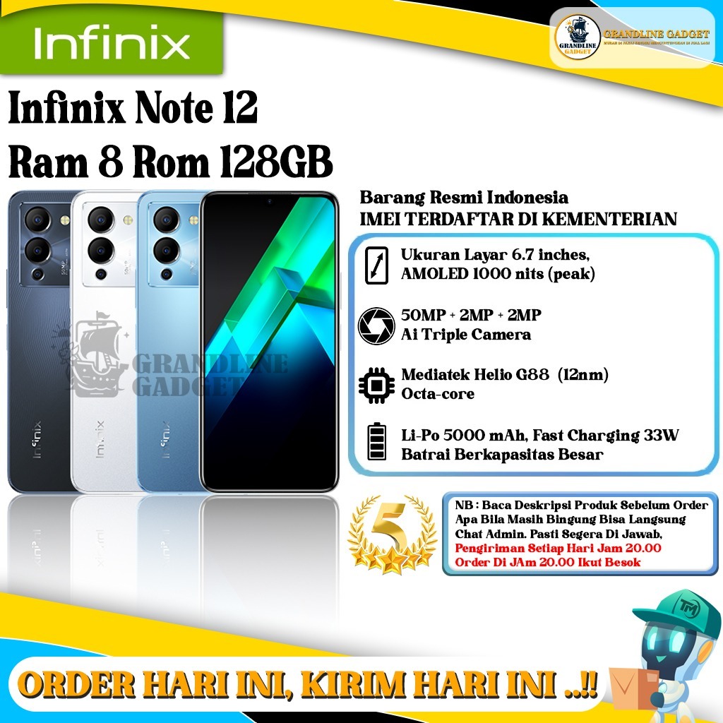 Infinix Note 12 RAM 8GB ROM 128GB / RAM 8GB ROM 256GB