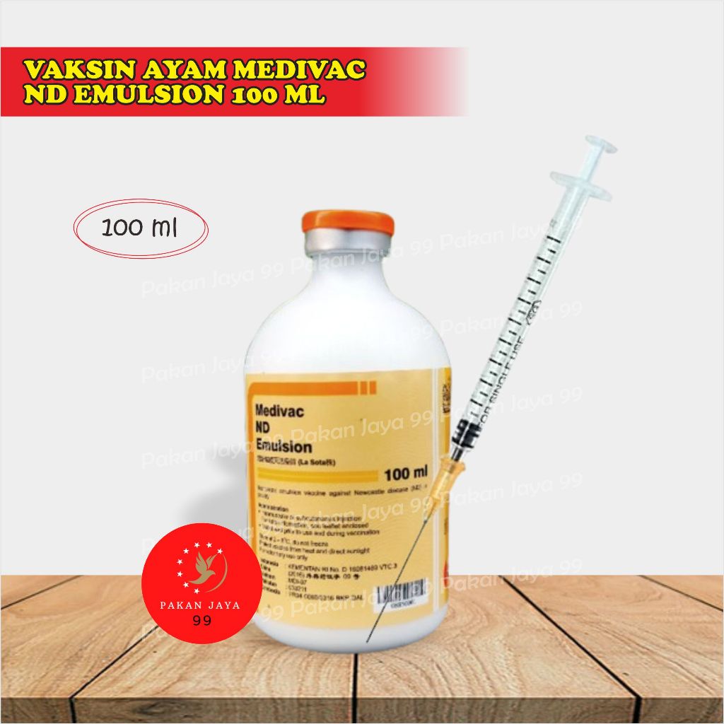 READY VAKSIN AYAM MEDIVAC ND-AI H5N1 100 ML + BONUS SPUIT AYAM 1 CC OBAT DENGAN INJEKSI DISUNTIK