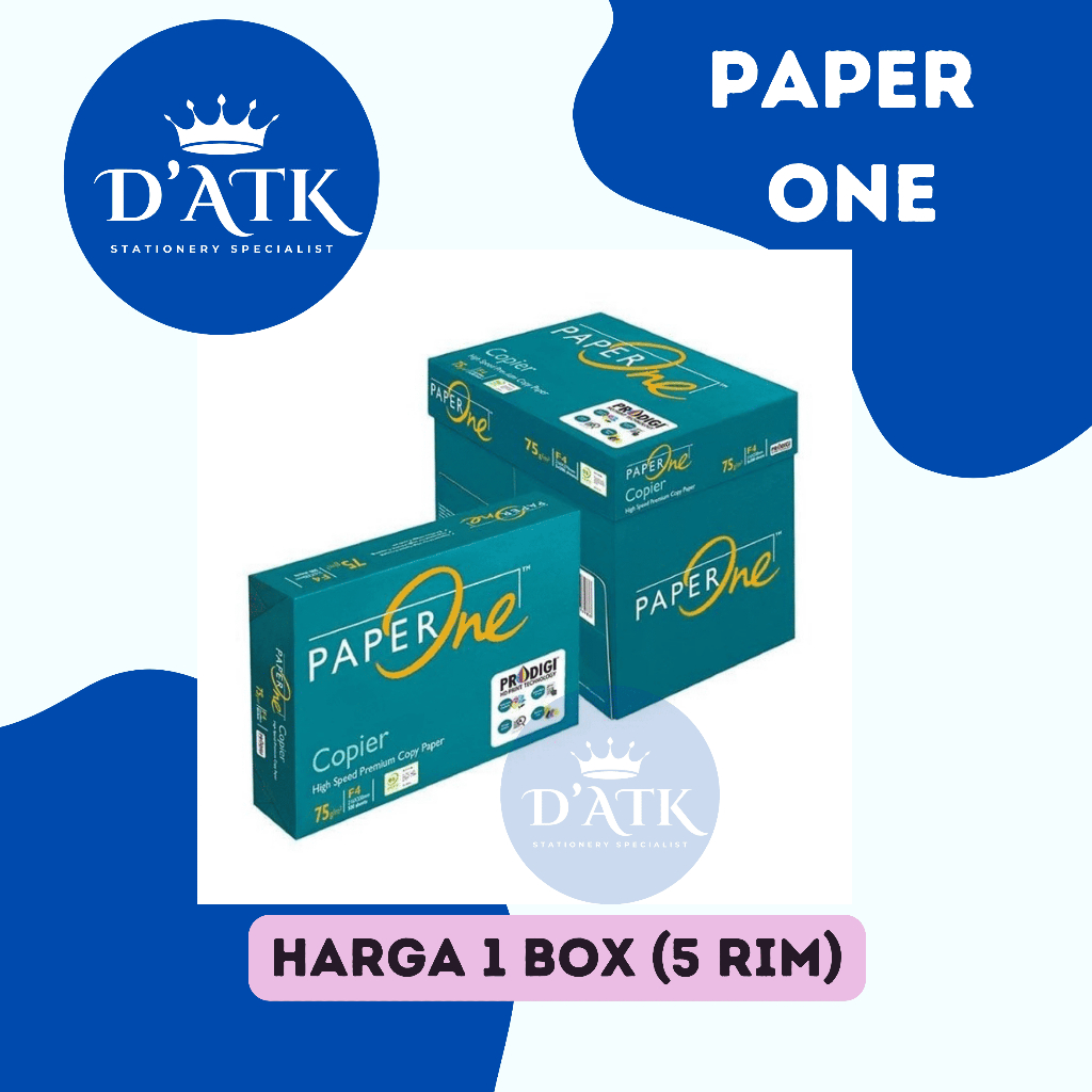 

Kertas Print Fotocopy Paperone HVS A4 75 gr (1 BOX) (5 RIM)