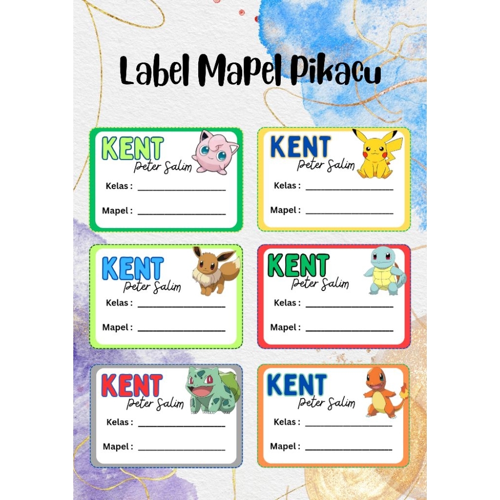 

custom sticker label mapel anak sekolah label buku mata pelajaran
