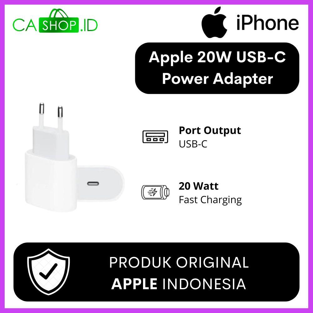 20W USB-C Power Adapter Charger iPhone New Original Garansi Resmi Indonesia GDN TAM iBox