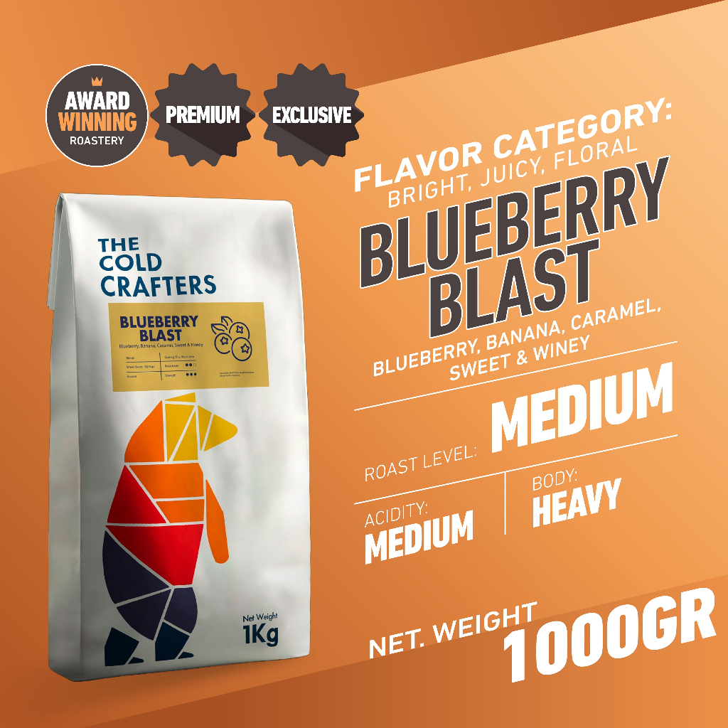 

Blueberry Blast Natural Anaerob Arabica Coffee 1KG - Award-winning specialty coffee roastery and cold brewery - Arabika Biji Kopi Bubuk 1000gr