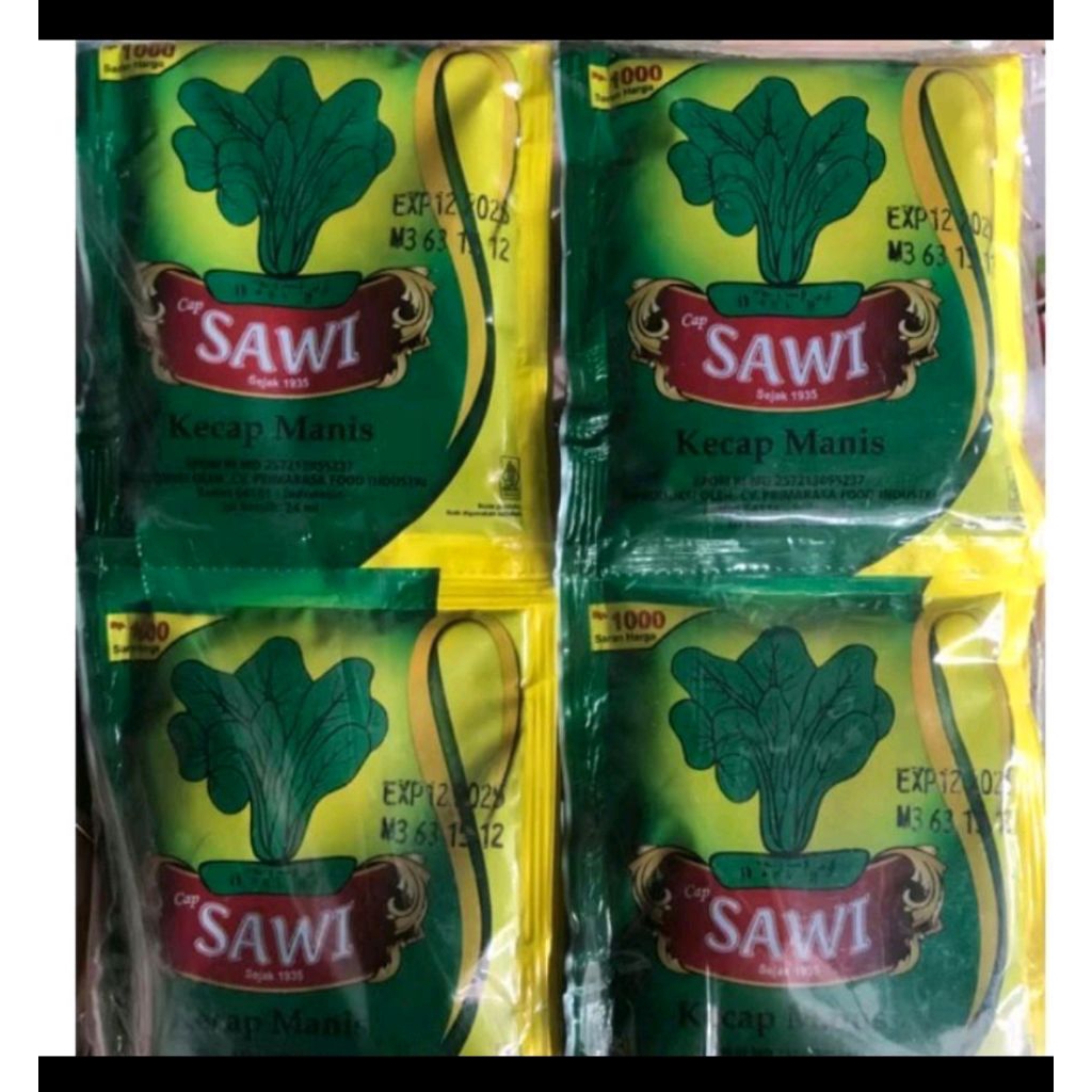 

Kecap manis sawi sachet 1 renteng atau 12 sachet