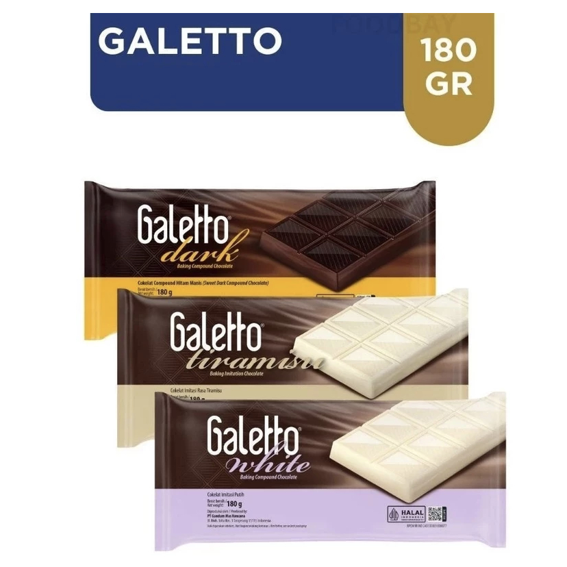 

Galetto Dark Compound 180gr (Coklat Blok Dark Coklat)