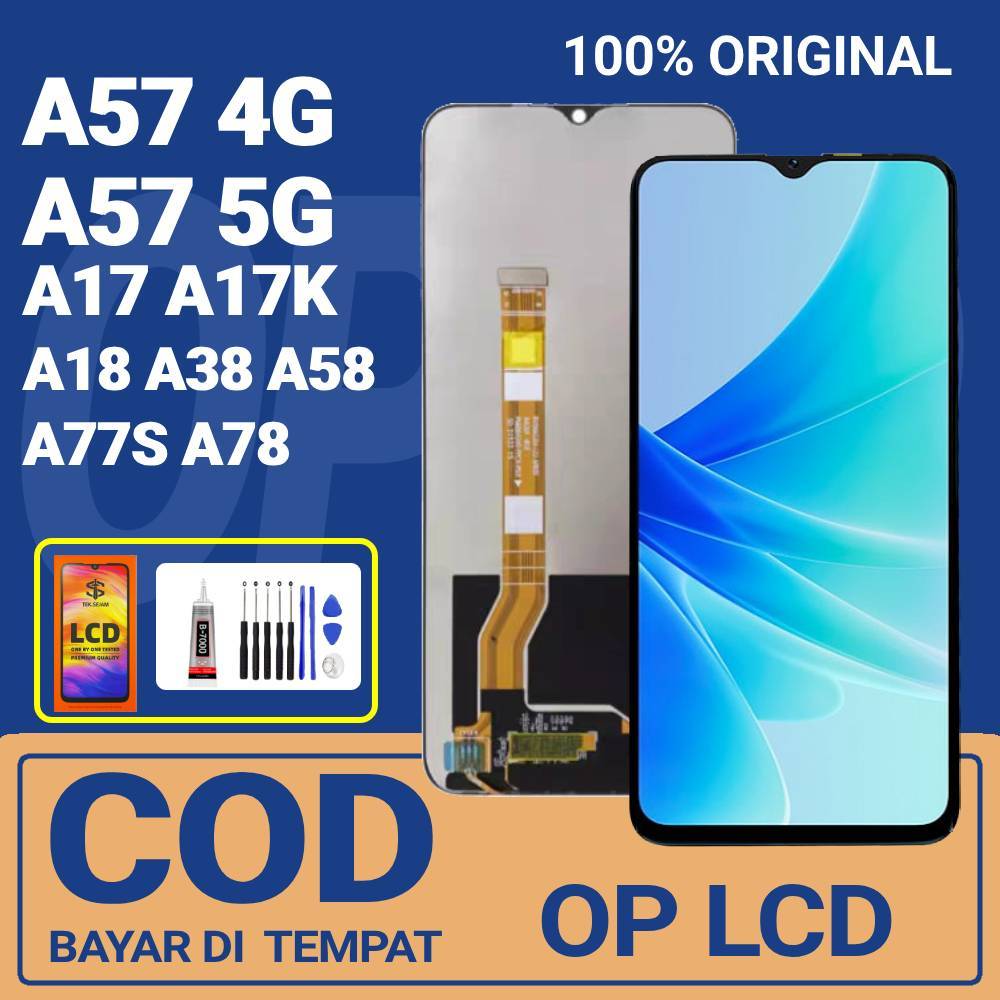 [ORIGINAL] LCD OPPO A57 / A17 / A17K / A18 / A77s / A77 / A38 / A58 5G / A78 5G Asli elsidi Layar HP