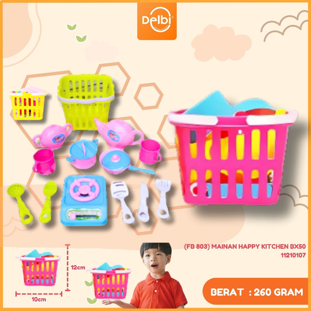 Mainan Keranjang Kitchen Set Masak Masakan Happy Kitchen Dapur Kompor (FB 803)