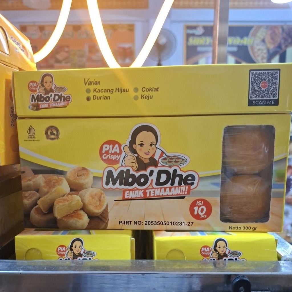 

Pia Criapy Mbo'Dhe isi 10 pcs Kacang ijo, Durian, Coklat dan Keju