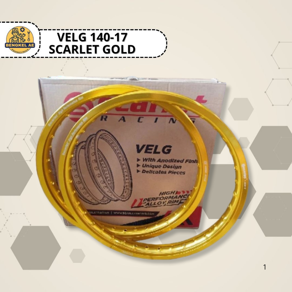 Velg 140 160 185 17 Scarlet Gold || Velg Lingkaran 140 160 185 Ring 17 W Shape Gold Scarlet