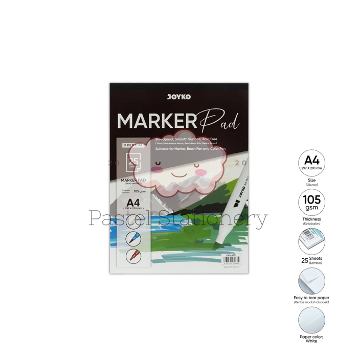 

Marker Pad Book A4 Joyko PAD-4001 - Buku Spidol Color Brush Pen 105 gsm Isi 25 Lembar