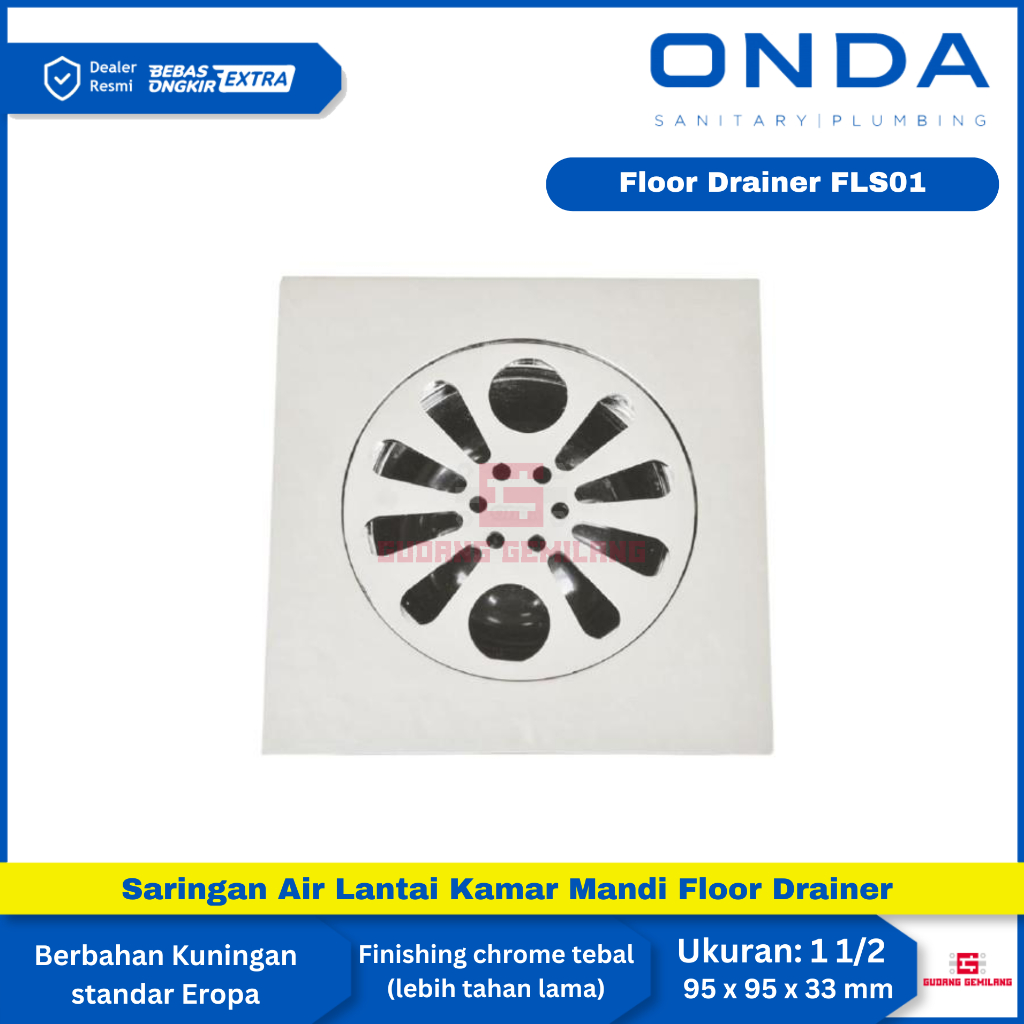 Saringan Air Kamar Mandi Saringan Air Lantai Floor Drainer FLS01 ONDA