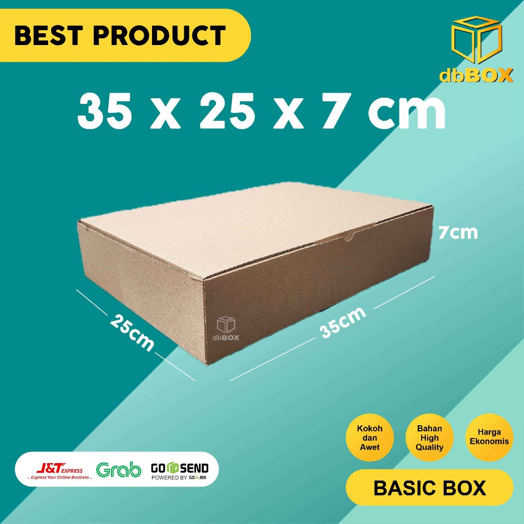 

(10pcs) Kardus uk 35x25x7 cm -- box Die Cut dan easy usage--